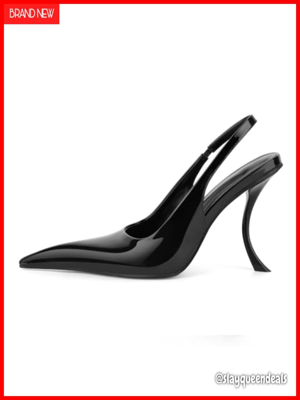 Pointed Toe Slingback Pumps Stiletto Heels Party Shoes 4.2in